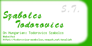 szabolcs todorovics business card
